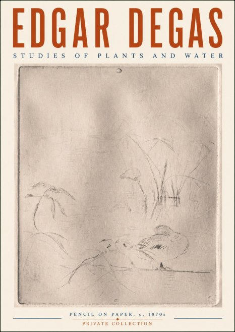 Edgar Degas Studies of Plants and Water No6 - Juliste