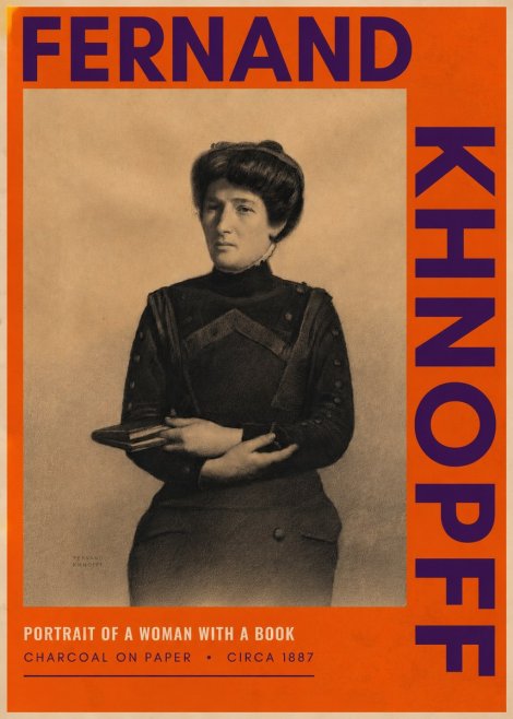Fernand Khnopff Portrait of a Woman with a Book No2 - Juliste