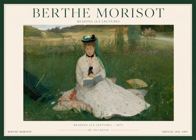 Berthe Morisot Reading (La Lecture) No1 - Juliste
