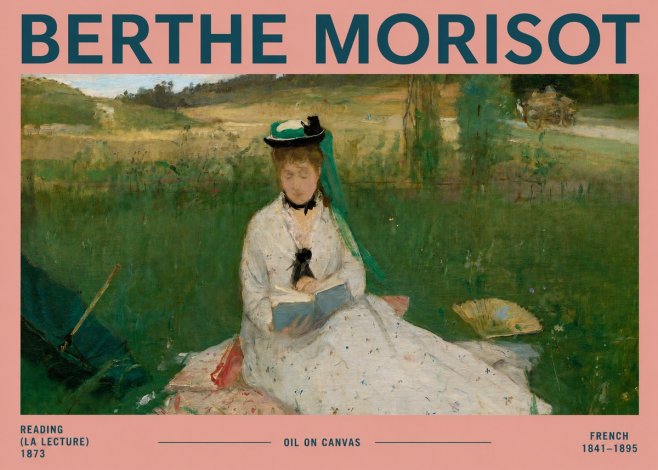 Berthe Morisot Reading (La Lecture) No2 - Juliste
