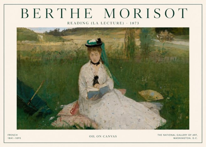 Berthe Morisot Reading (La Lecture) No3 - Juliste