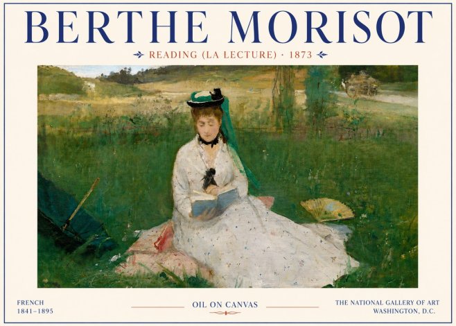 Berthe Morisot Reading (La Lecture) No6 - Juliste