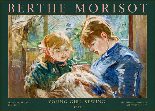 Berthe Morisot Young Girl Sewing No4 - Juliste