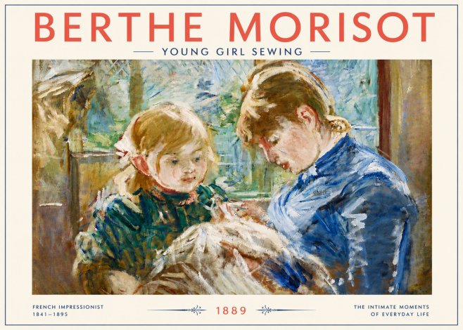 Berthe Morisot Young Girl Sewing No6 - Juliste