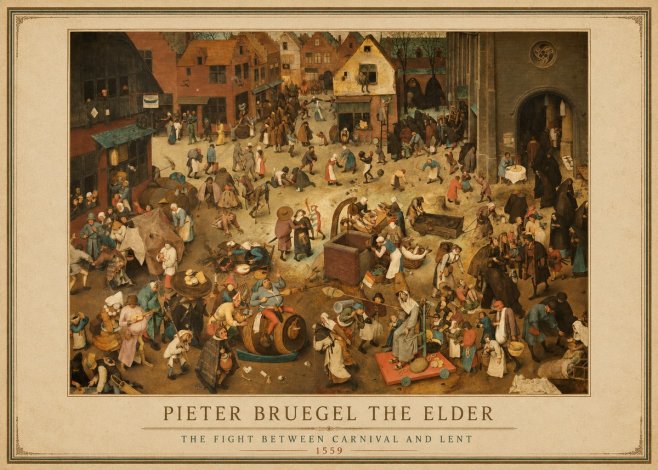 Pieter Bruegel The Fight Between Carnival and Lent III No1 - Juliste