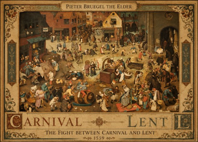 Pieter Bruegel The Fight Between Carnival and Lent III No3 - Juliste