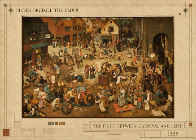 Pieter Bruegel The Fight Between Carnival and Lent III No4 - Juliste