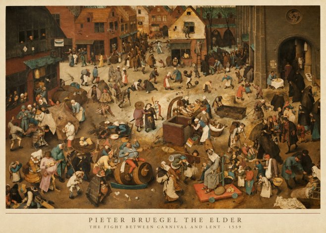 Pieter Bruegel The Fight Between Carnival and Lent III No5 - Juliste
