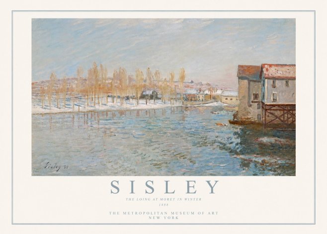 Sisley The Loing at Moret in Winter No3 - Juliste