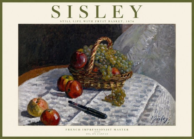 Sisley Still Life with Fruit Basket No4 - Juliste