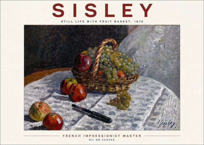 Sisley Still Life with Fruit Basket No6 - Juliste