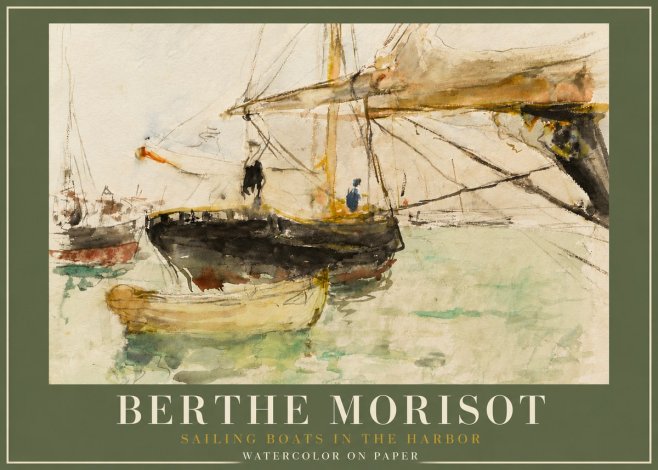 Berthe Morisot Sailing Boats in the Harbor No4 - Juliste