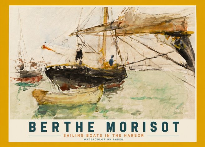 Berthe Morisot Sailing Boats in the Harbor No6 - Juliste