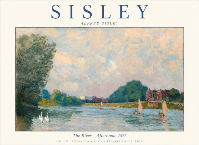 Sisley The River – Afternoon, 1877 No1 - Juliste