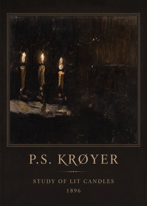 P.S. Krøyer Study of Lit Candles No4 - Juliste