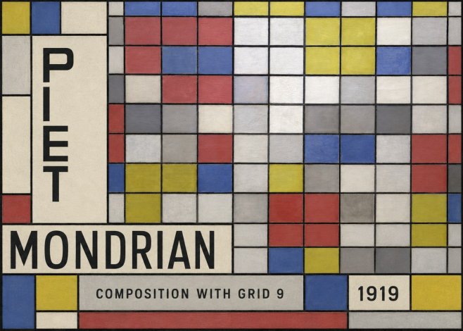 Piet Mondrian Composition with Grid 9 No6 - Juliste