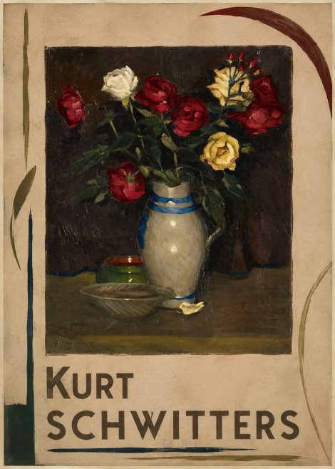 Kurt Schwitters Still Life with Roses No5 - Juliste