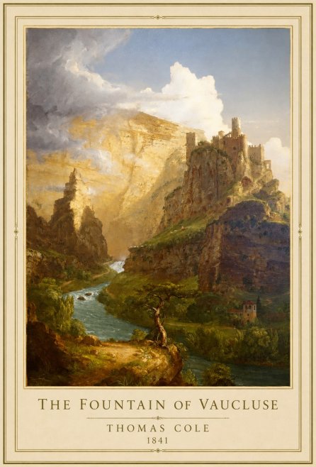 Thomas Cole The Fountain of Vaucluse I No1 - Juliste