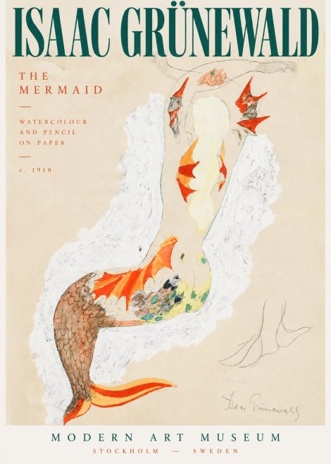 Isaac Grünewald The Mermaid No3 - Juliste