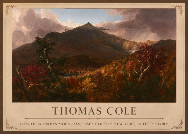 Thomas Cole View of Schroon Mountain, Essex County, New York, After a Storm No1 - Juliste