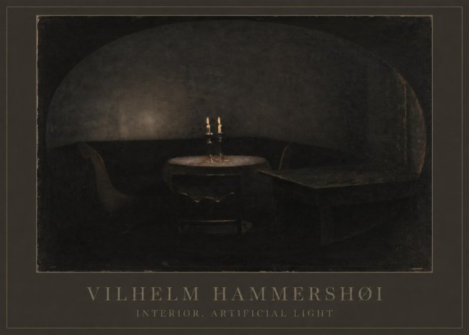 Vilhelm Hammershøi Interior. Artificial Light No1 - Juliste