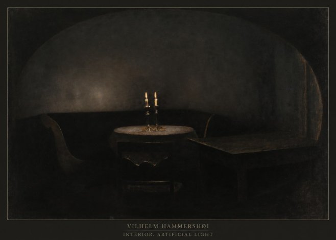Vilhelm Hammershøi Interior. Artificial Light No5 - Juliste