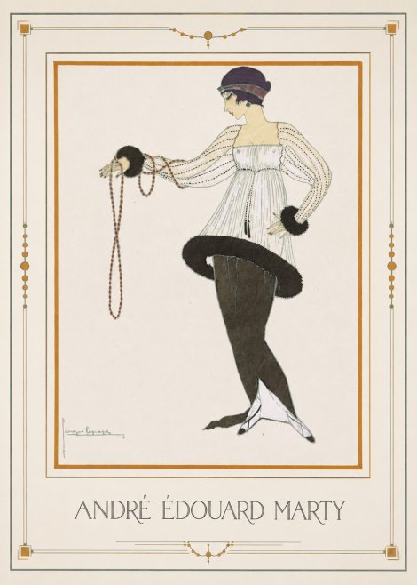 André Édouard Marty Elegant Woman with Pearl Necklace No1 - Juliste