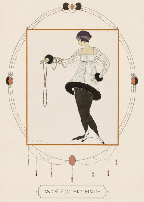 André Édouard Marty Elegant Woman with Pearl Necklace No3 - Juliste