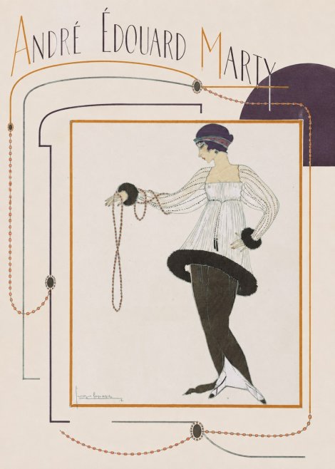 André Édouard Marty Elegant Woman with Pearl Necklace No6 - Juliste
