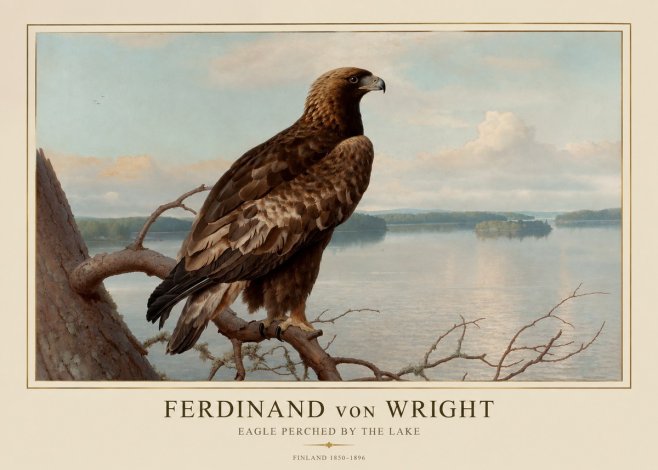 Ferdinand von Wright Eagle Perched by the Lake No1 - Juliste