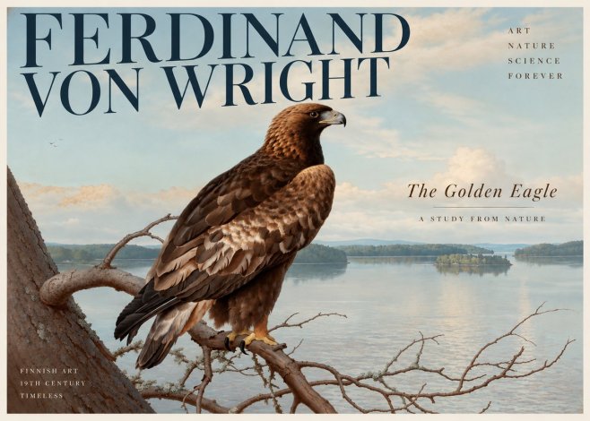 Ferdinand von Wright Eagle Perched by the Lake No3 - Juliste