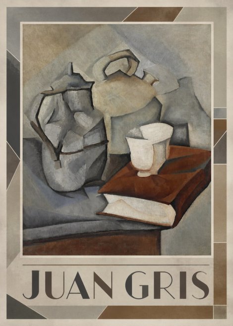 Juan Gris Still Life with Book and Vessels No1 - Juliste