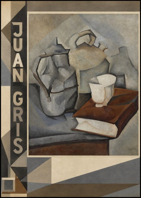Juan Gris Still Life with Book and Vessels No2 - Juliste