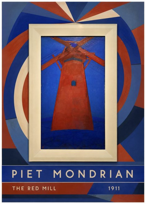 Piet Mondrian The Red Mill No6 - Juliste