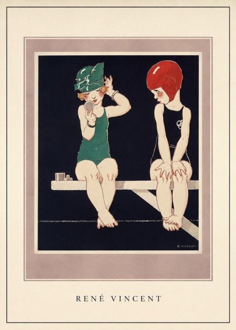 René Vincent At the Poolside No5 - Juliste