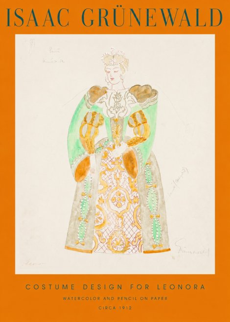 Isaac Grünewald Costume Design for Leonora No2 - Juliste
