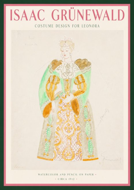 Isaac Grünewald Costume Design for Leonora No3 - Juliste