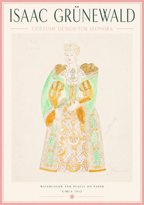 Isaac Grünewald Costume Design for Leonora No5 - Juliste
