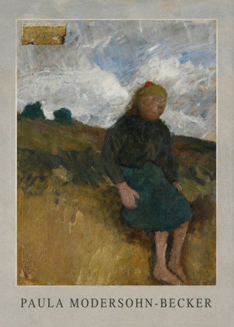 Paula Modersohn-Becker Seated Girl in the Moor No1 - Juliste