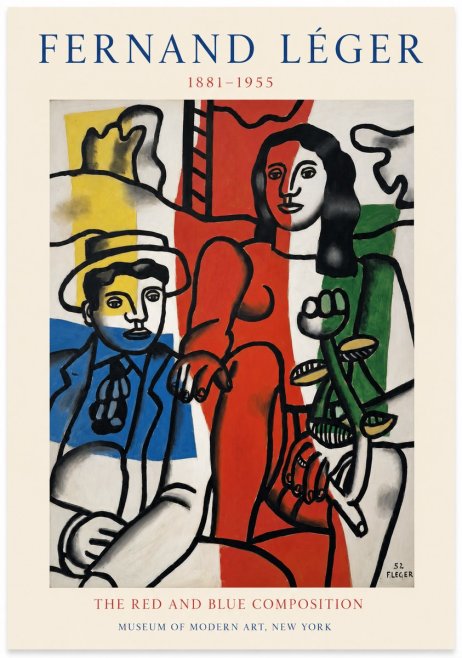 Fernand Léger The Red and Blue Composition No1 - Juliste