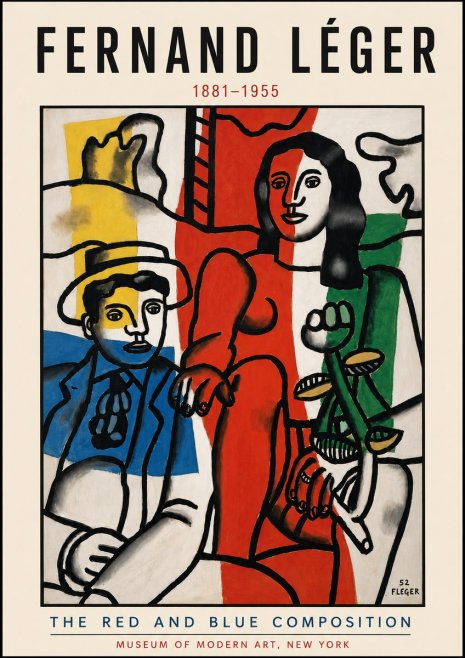 Fernand Léger The Red and Blue Composition No4 - Juliste