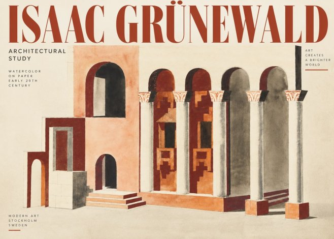 Isaac Grünewald Architectural Study I No3 - Juliste