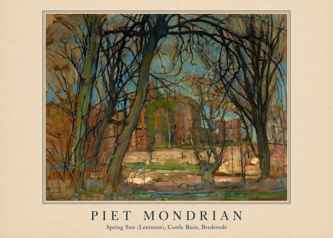 Piet Mondrian Spring Sun (Lentezon), Castle Ruin, Brederode No4 - Juliste