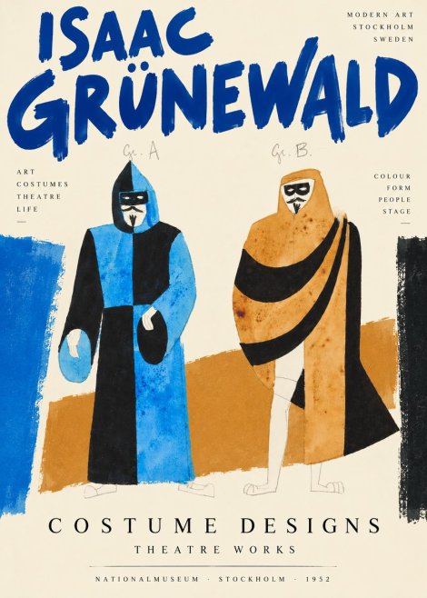 Isaac Grünewald Two Masquerade Figures - Costume Sketch No2 - Juliste