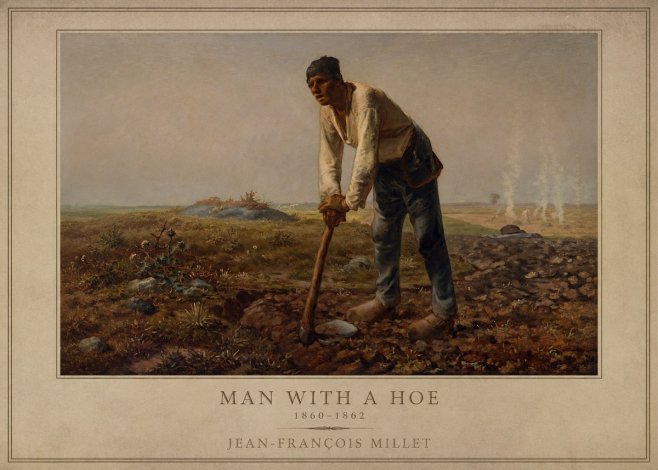 Jean-François Millet Man with a Hoe No1 - Juliste