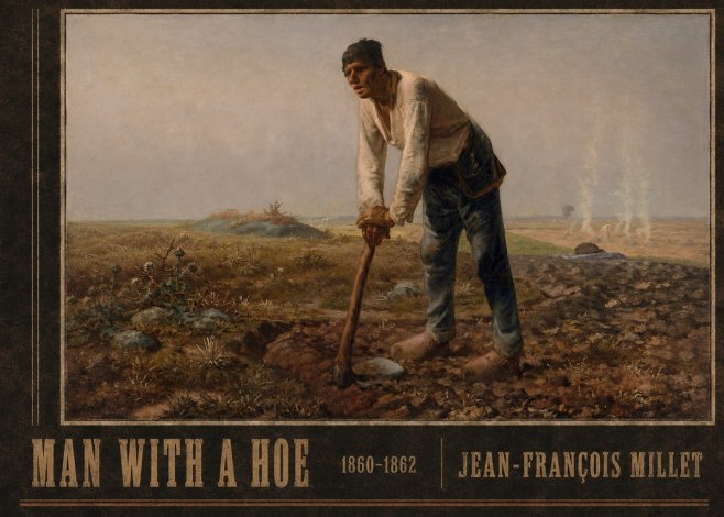 Jean-François Millet Man with a Hoe No3 - Juliste