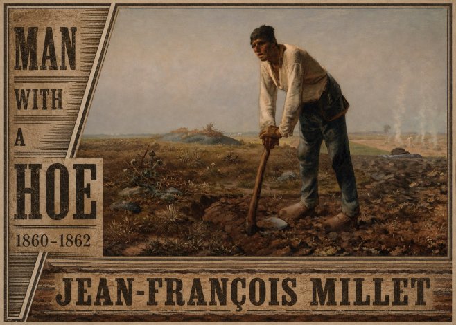 Jean-François Millet Man with a Hoe No5 - Juliste