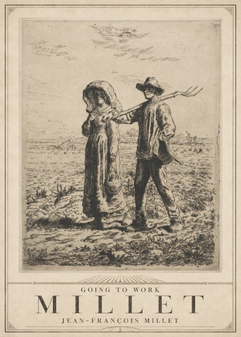 Jean-François Millet Going to Work No3 - Juliste