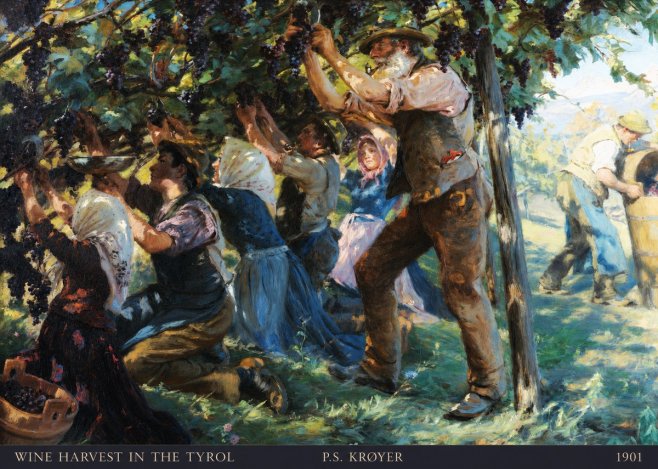 P.S. Krøyer Wine Harvest in the Tyrol No6 - Juliste
