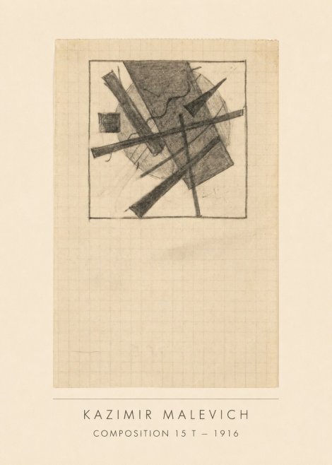 Kazimir Malevich Composition 15 T - 1916 No3 - Juliste